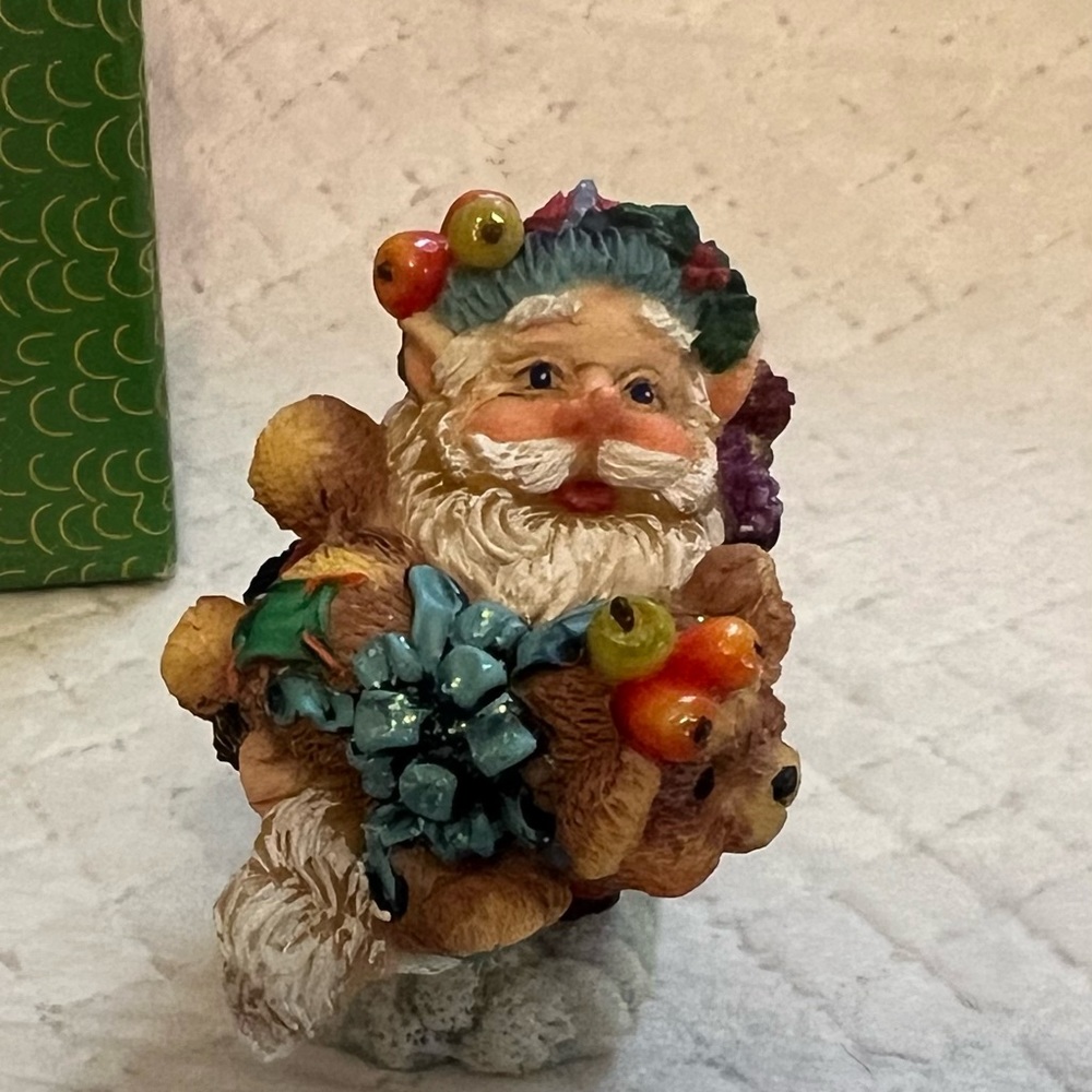 Vtg Crinkle Clause Santa by Possible Dreams “Crinkle Elf With Teddy #659057 1998